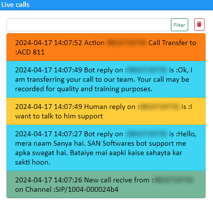 screenshot of SanIVR Bot